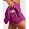 imageCRZ YOGA Tennis Skirts for Women Crossover High Waisted Ruffle Layered Workout Athletic Golf Skort with PocketsMagenta Purple