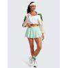 imageCRZ YOGA Tennis Skirts for Women Crossover High Waisted Ruffle Layered Workout Athletic Golf Skort with PocketsMint Moment