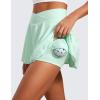 imageCRZ YOGA Tennis Skirts for Women Crossover High Waisted Ruffle Layered Workout Athletic Golf Skort with PocketsMint Moment