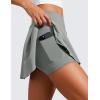 imageCRZ YOGA Tennis Skirts for Women Crossover High Waisted Ruffle Layered Workout Athletic Golf Skort with PocketsSterling