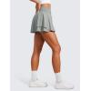 imageCRZ YOGA Tennis Skirts for Women Crossover High Waisted Ruffle Layered Workout Athletic Golf Skort with PocketsSterling