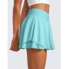imageCRZ YOGA Tennis Skirts for Women Crossover High Waisted Ruffle Layered Workout Athletic Golf Skort with PocketsTurquoise