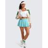 imageCRZ YOGA Tennis Skirts for Women Crossover High Waisted Ruffle Layered Workout Athletic Golf Skort with PocketsTurquoise