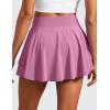 imageCRZ YOGA Tennis Skirts for Women Crossover High Waisted Ruffle Layered Workout Athletic Golf Skort with PocketsVelvet Dust