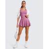 imageCRZ YOGA Tennis Skirts for Women Crossover High Waisted Ruffle Layered Workout Athletic Golf Skort with PocketsVelvet Dust