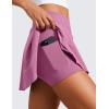 imageCRZ YOGA Tennis Skirts for Women Crossover High Waisted Ruffle Layered Workout Athletic Golf Skort with PocketsVelvet Dust