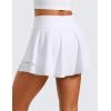 imageCRZ YOGA Tennis Skirts for Women Crossover High Waisted Ruffle Layered Workout Athletic Golf Skort with PocketsWhite