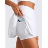 imageCRZ YOGA Tennis Skirts for Women Crossover High Waisted Ruffle Layered Workout Athletic Golf Skort with PocketsWhite