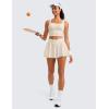 imageCRZ YOGA Tennis Skirts for Women Crossover High Waisted Ruffle Layered Workout Athletic Golf Skort with PocketsWhite Apricot