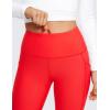 imageCRZ YOGA Thermal Fleece Lined Leggings Women 25  High Waisted Winter Workout Hiking Pants with Pockets Warm Running TightsDark Red