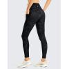 imageCRZ YOGA Thermal Fleece Lined Leggings Women 25  High Waisted Winter Workout Hiking Pants with Pockets Warm Running TightsTie Dye Smoke Ink