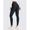 imageCRZ YOGA Thermal Fleece Lined Leggings Women 25  High Waisted Winter Workout Hiking Pants with Pockets Warm Running TightsTrue Navy