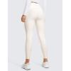 imageCRZ YOGA Thermal Fleece Lined Leggings Women 25  High Waisted Winter Workout Hiking Pants with Pockets Warm Running TightsWhite Apricot