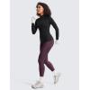 imageCRZ YOGA Thermal Fleece Lined Leggings Women 28  Winter Warm High Waisted Hiking Pants with Pockets Workout Running TightsDeep Purple