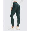 imageCRZ YOGA Thermal Fleece Lined Leggings Women 28  Winter Warm High Waisted Hiking Pants with Pockets Workout Running TightsForest Dark Green