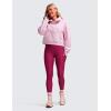 imageCRZ YOGA Thermal Fleece Lined Leggings Women 28  Winter Warm High Waisted Hiking Pants with Pockets Workout Running TightsMagenta Purple