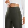 imageCRZ YOGA Thermal Fleece Lined Leggings Women 28  Winter Warm High Waisted Hiking Pants with Pockets Workout Running TightsOlive Green