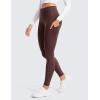 imageCRZ YOGA Thermal Fleece Lined Leggings Women 28  Winter Warm High Waisted Hiking Pants with Pockets Workout Running TightsTaupe