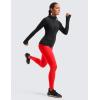 imageCRZ YOGA Thermal Fleece Lined Leggings Women 28  Winter Warm Workout Hiking Pants High Waisted Yoga Tights Full LengthDark Red
