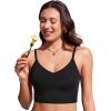 imageCRZ YOGA Womens Bikini Top Cropped V Neck Adjustable Spaghetti Straps Swimsuit Padded Athletic Bathing SuitBlack