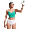imageCRZ YOGA Womens Bikini Top Cropped V Neck Adjustable Spaghetti Straps Swimsuit Padded Athletic Bathing SuitBlarney Green