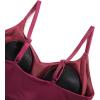 imageCRZ YOGA Womens Bikini Top Cropped V Neck Adjustable Spaghetti Straps Swimsuit Padded Athletic Bathing SuitFuchsia