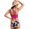 imageCRZ YOGA Womens Bikini Top Cropped V Neck Adjustable Spaghetti Straps Swimsuit Padded Athletic Bathing SuitHibiscus Purple