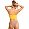imageCRZ YOGA Womens Bikini Top Cropped V Neck Adjustable Spaghetti Straps Swimsuit Padded Athletic Bathing SuitHigh Visibility Yellow