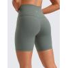 imageCRZ YOGA Womens ButterLuxe Biker Shorts 6 Inches  High Waisted Workout Running Volleyball Spandex YogaGrey Sage