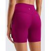 imageCRZ YOGA Womens ButterLuxe Biker Shorts 6 Inches  High Waisted Workout Running Volleyball Spandex YogaMagenta Purple