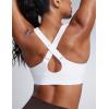 imageCRZ YOGA Womens Butterbreeze Criss Cross Back Sports Bra  V Neck Adjustable Straps Padded Wireless Workout Training Crop TopWhite