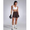 imageCRZ YOGA Womens Butterbreeze Criss Cross Back Sports Bra  V Neck Adjustable Straps Padded Wireless Workout Training Crop TopWhite