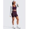 imageCRZ YOGA Womens Butterluxe Biker Shorts with Pockets 5 Inches  High Waisted Volleyball Workout Athletic YogaDeep Purple