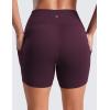 imageCRZ YOGA Womens Butterluxe Biker Shorts with Pockets 5 Inches  High Waisted Volleyball Workout Athletic YogaDeep Purple