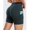 imageCRZ YOGA Womens Butterluxe Biker Shorts with Pockets 5 Inches  High Waisted Volleyball Workout Athletic YogaForest Dark Green