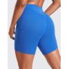 imageCRZ YOGA Womens Butterluxe Biker Shorts with Pockets 5 Inches  High Waisted Volleyball Workout Athletic YogaSparkle Blue