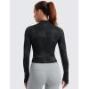 imageCRZ YOGA Womens Butterluxe Full Zip Cropped Workout Jacket Slim Fit Lightweight Athletic Yoga Tops with Thumb HolesBlack Tie Dye Flowers