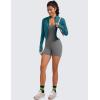 imageCRZ YOGA Womens Butterluxe Full Zip Cropped Workout Jacket Slim Fit Lightweight Athletic Yoga Tops with Thumb HolesBorealis Green