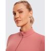 imageCRZ YOGA Womens Butterluxe Full Zip Cropped Workout Jacket Slim Fit Lightweight Athletic Yoga Tops with Thumb HolesBriar Rose