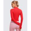 imageCRZ YOGA Womens Butterluxe Full Zip Cropped Workout Jacket Slim Fit Lightweight Athletic Yoga Tops with Thumb HolesDeep Red