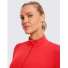 imageCRZ YOGA Womens Butterluxe Full Zip Cropped Workout Jacket Slim Fit Lightweight Athletic Yoga Tops with Thumb HolesDeep Red