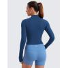 imageCRZ YOGA Womens Butterluxe Full Zip Cropped Workout Jacket Slim Fit Lightweight Athletic Yoga Tops with Thumb HolesFrench Navy