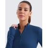 imageCRZ YOGA Womens Butterluxe Full Zip Cropped Workout Jacket Slim Fit Lightweight Athletic Yoga Tops with Thumb HolesFrench Navy