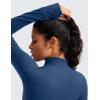 imageCRZ YOGA Womens Butterluxe Full Zip Cropped Workout Jacket Slim Fit Lightweight Athletic Yoga Tops with Thumb HolesFrench Navy