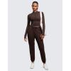 imageCRZ YOGA Womens Butterluxe Full Zip Cropped Workout Jacket Slim Fit Lightweight Athletic Yoga Tops with Thumb HolesHot Fudge Brown