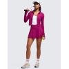 imageCRZ YOGA Womens Butterluxe Full Zip Cropped Workout Jacket Slim Fit Lightweight Athletic Yoga Tops with Thumb HolesMagenta Purple