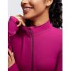 imageCRZ YOGA Womens Butterluxe Full Zip Cropped Workout Jacket Slim Fit Lightweight Athletic Yoga Tops with Thumb HolesMagenta Purple