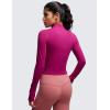imageCRZ YOGA Womens Butterluxe Full Zip Cropped Workout Jacket Slim Fit Lightweight Athletic Yoga Tops with Thumb HolesMagenta Purple
