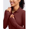 imageCRZ YOGA Womens Butterluxe Full Zip Cropped Workout Jacket Slim Fit Lightweight Athletic Yoga Tops with Thumb HolesNoctilucence Red