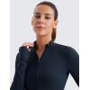 imageCRZ YOGA Womens Butterluxe Full Zip Cropped Workout Jacket Slim Fit Lightweight Athletic Yoga Tops with Thumb HolesTwilight Blue
